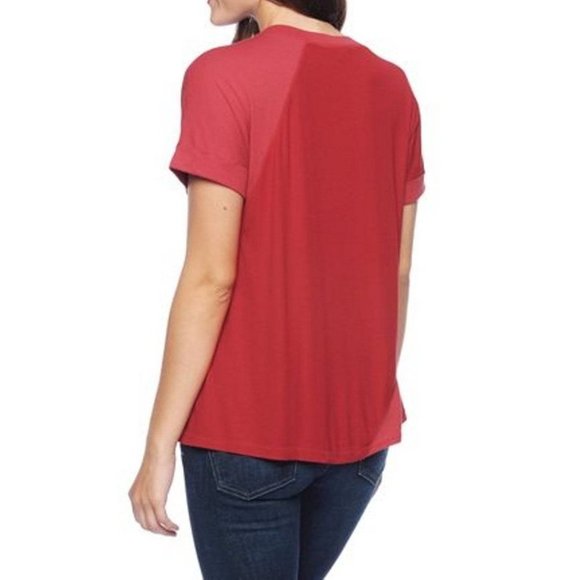 SPLENDID (CUR) Red LIGHT JERSEY RIB  Shirt TEE Top ST9683 ( M ) - Picture 2 of 2